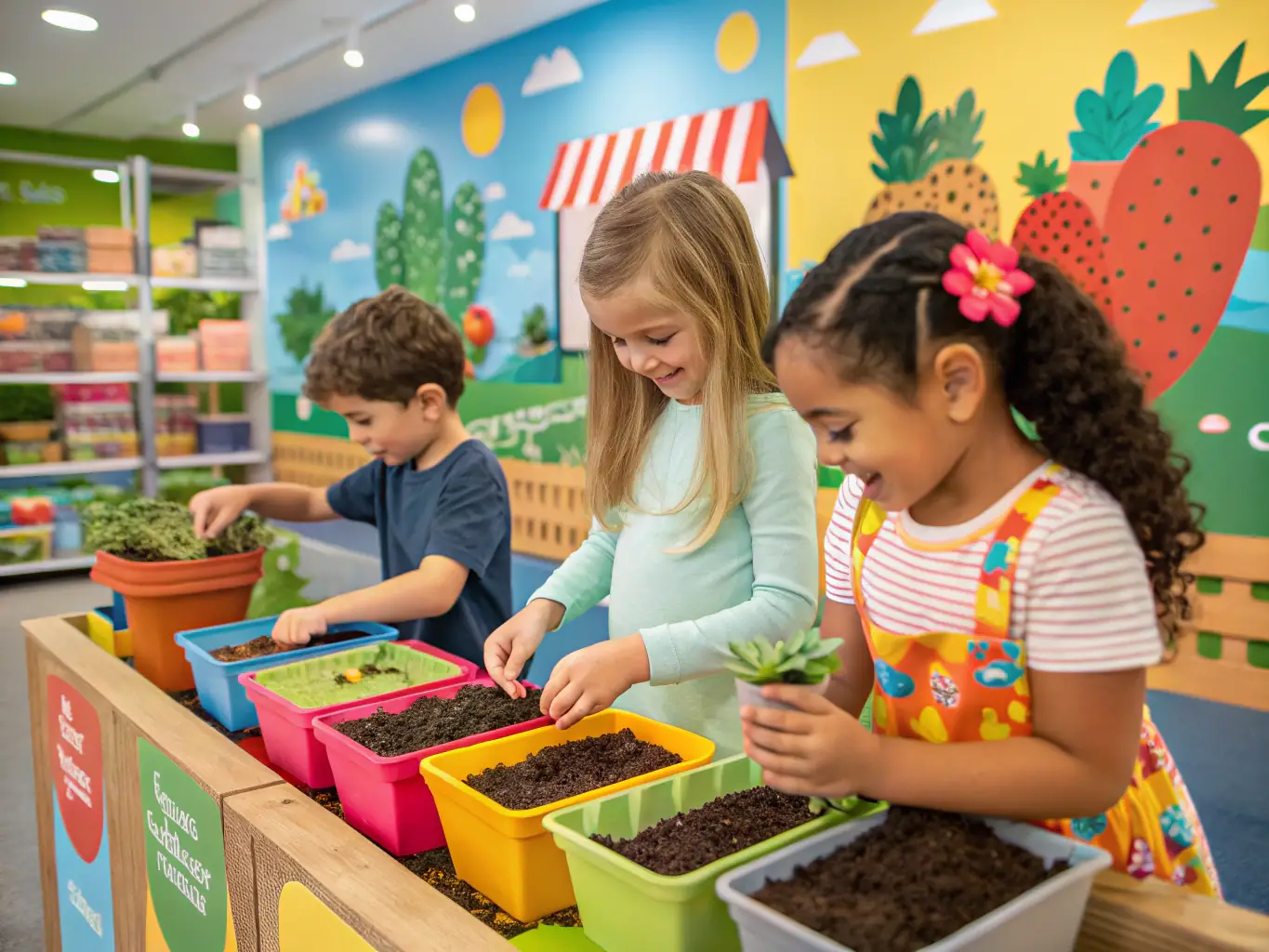A vibrant image of children engaged in a fun and educational outdoor activity, emphasizing learning through play and exploration.